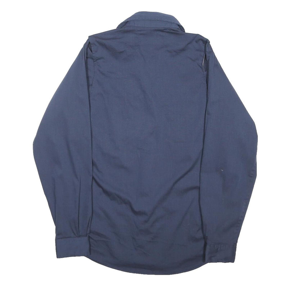 CARHARTT Mens Navy Blue Work Shirt S Polyester Blend Long Sleeve Button Down