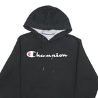 CHAMPION Mens Black Pullover Hoodie S Cotton Blend Drawstring Hood Casual