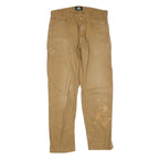 DICKIES Mens Regular Fit Beige Cotton Blend Workwear Trousers W33 L30 Durable