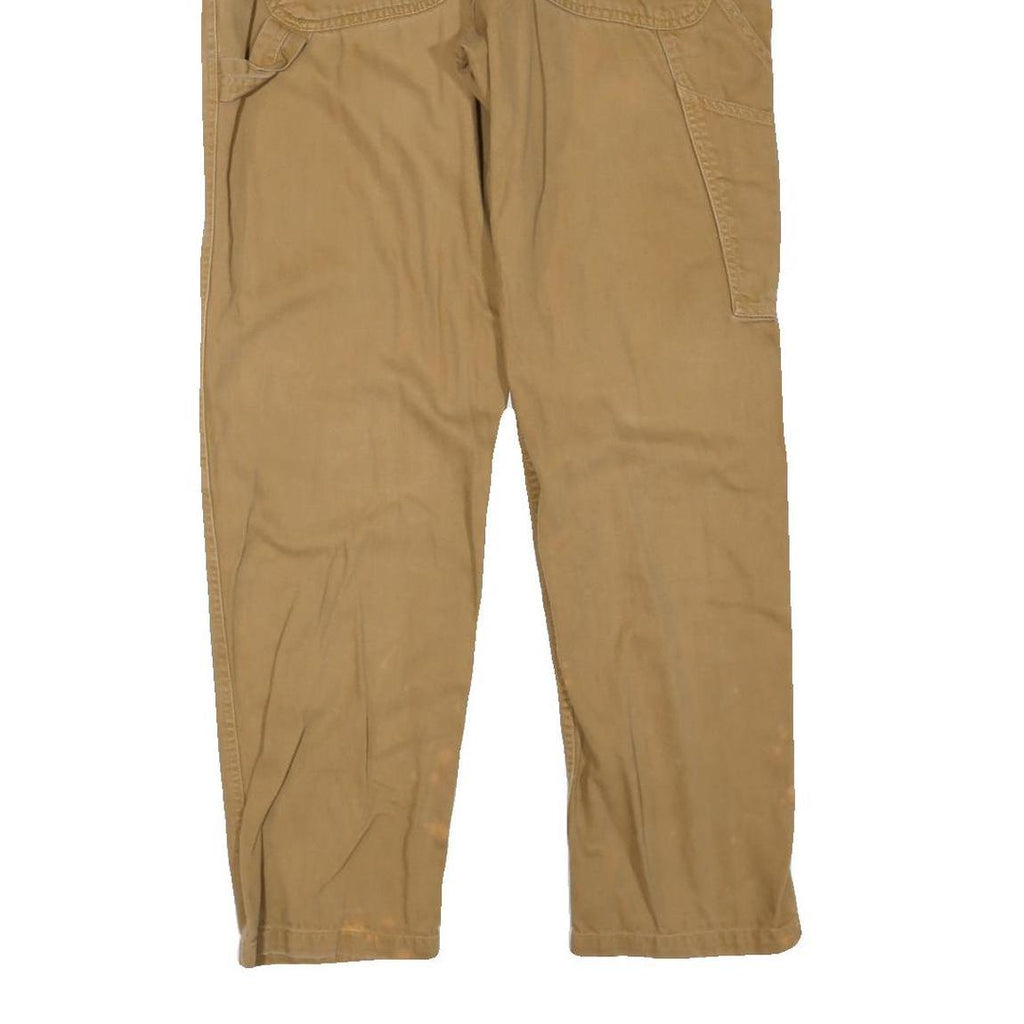 DICKIES Mens Regular Fit Beige Cotton Blend Workwear Trousers W33 L30 Durable
