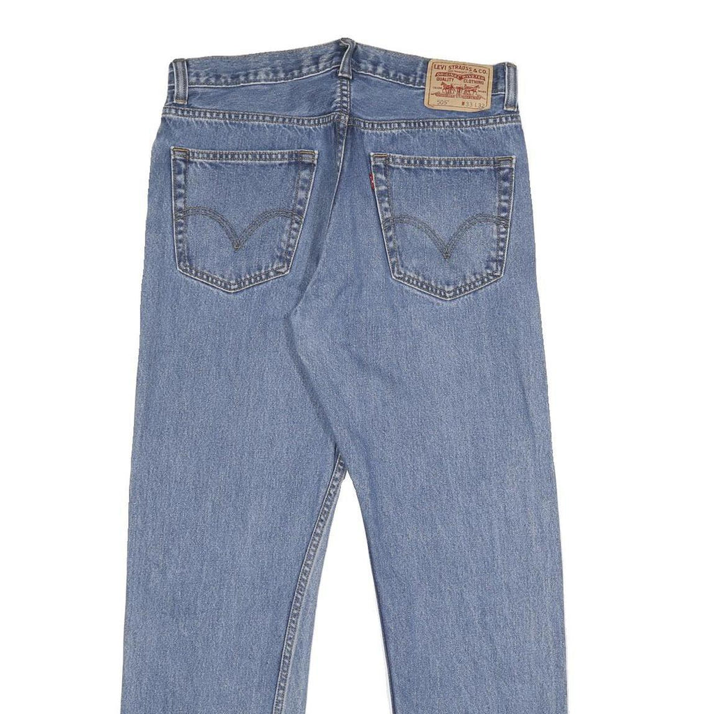 LEVI'S 505 Mens Regular Fit Straight Denim Light W33 L32 Classic Zip Jeans