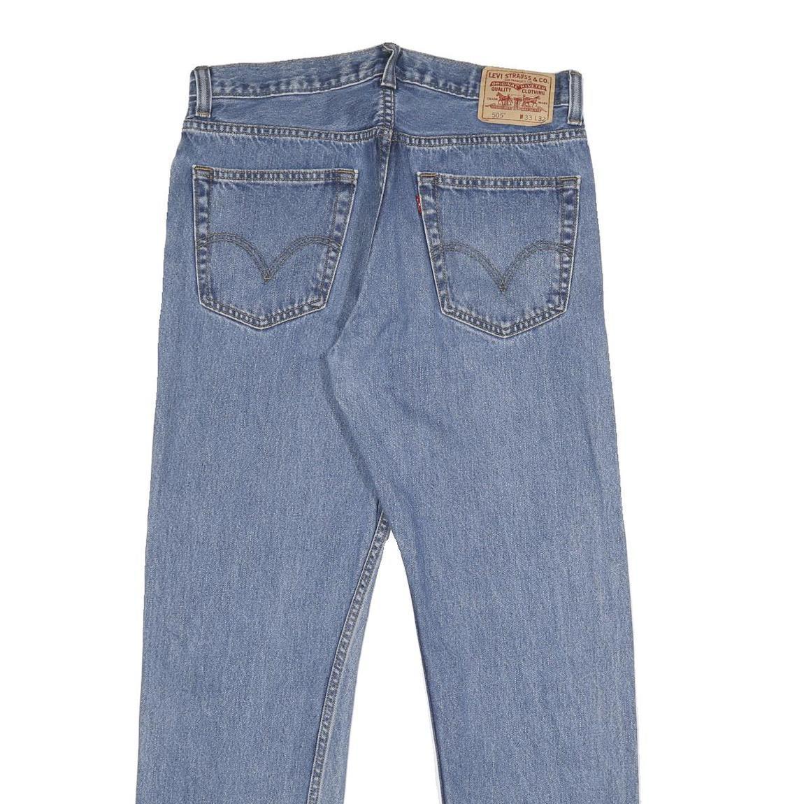 LEVI'S 505 Mens Regular Fit Straight Denim Light W33 L32 Classic Zip Jeans