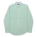 TOMMY HILFIGER Mens Green & White Striped Shirt M Button Down Regular Fit