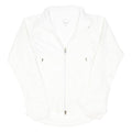 NIKE Womens White Jacket S Polyester Plain Zip Sportswear Athletic Outerwear