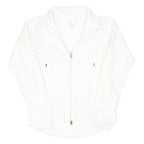 NIKE Womens White Jacket S Polyester Plain Zip Sportswear Athletic Outerwear