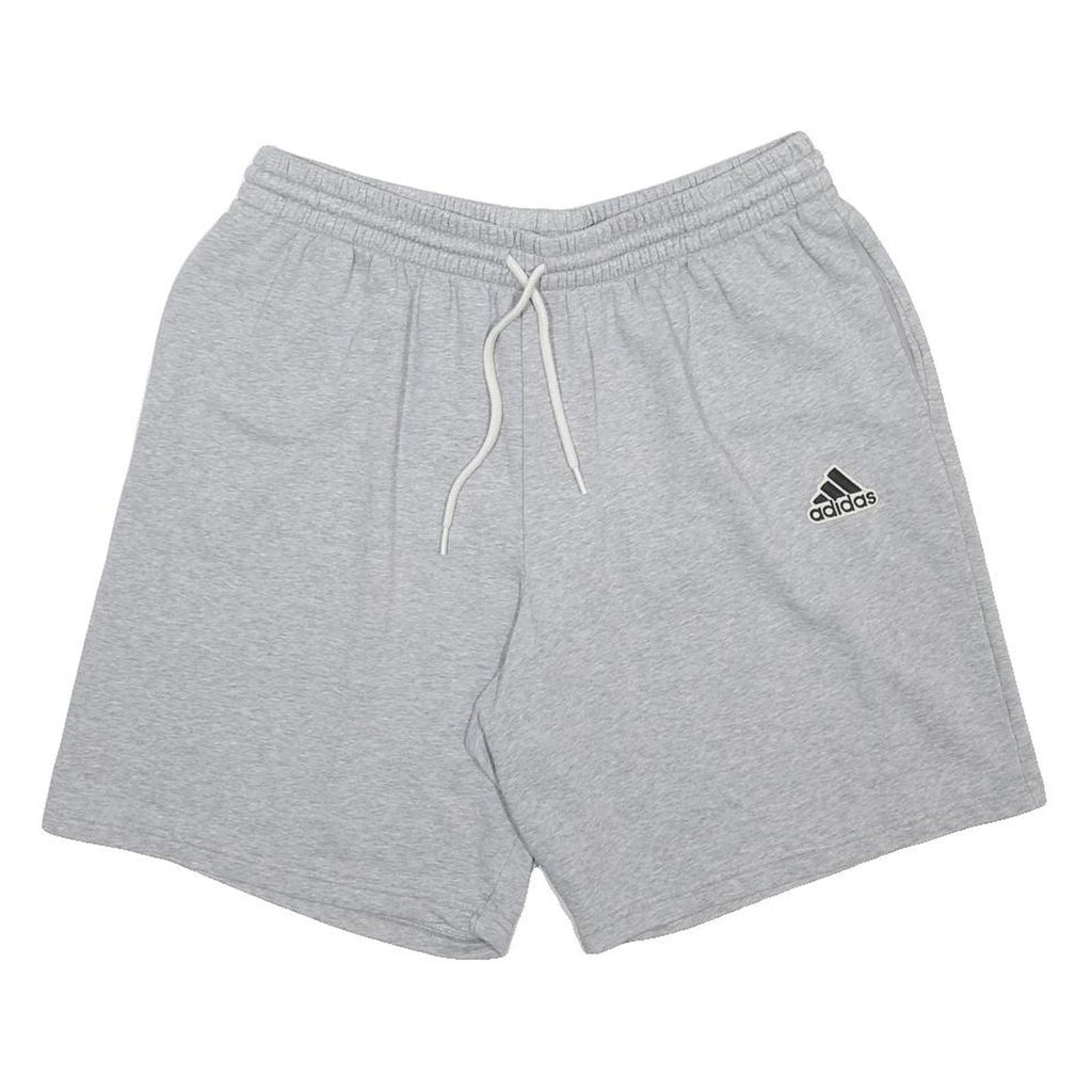 ADIDAS Mens Shorts Grey Casual Cotton Blend 2XL W34 Lightweight Drawstring