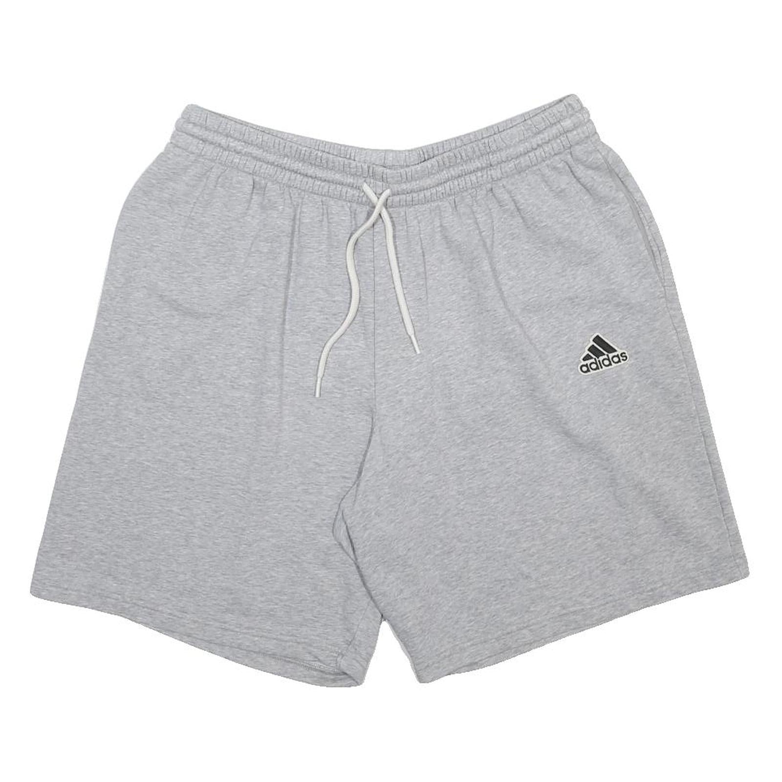 ADIDAS Mens Shorts Grey Casual Cotton Blend 2XL W34 Lightweight Drawstring