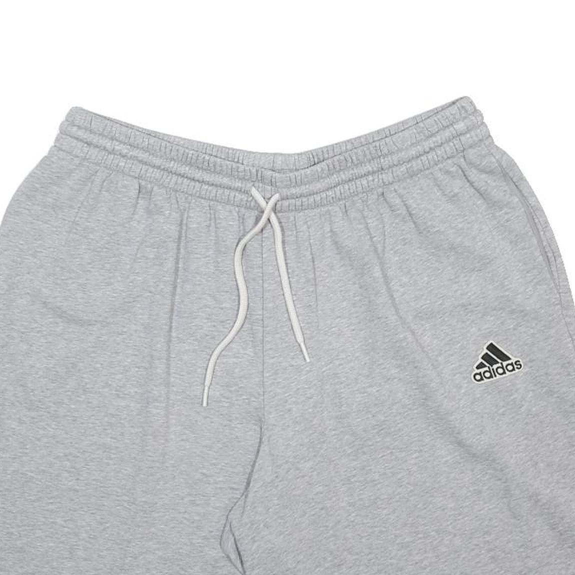 ADIDAS Mens Shorts Grey Casual Cotton Blend 2XL W34 Lightweight Drawstring