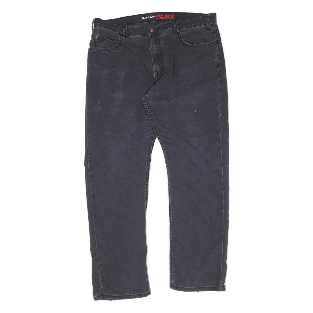 DICKIES Mens Cotton Black Regular Fit Straight Leg Trousers W38 L30 Workwear