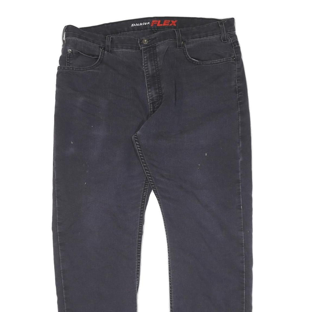 DICKIES Mens Cotton Black Regular Fit Straight Leg Trousers W38 L30 Workwear