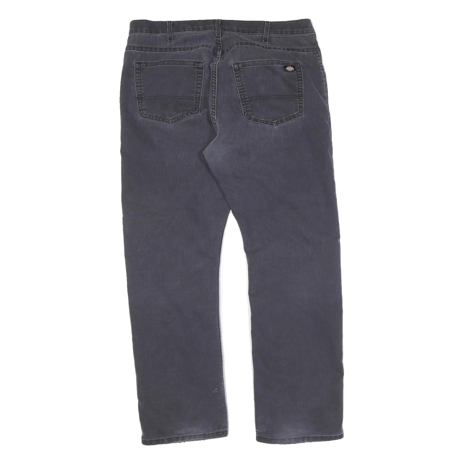 DICKIES Mens Cotton Black Regular Fit Straight Leg Trousers W38 L30 Workwear