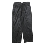 MANGO Womens Polyester Black Regular Wide-Leg Trousers W28 L26 Smart Casual Zip