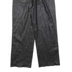 MANGO Womens Polyester Black Regular Wide-Leg Trousers W28 L26 Smart Casual Zip