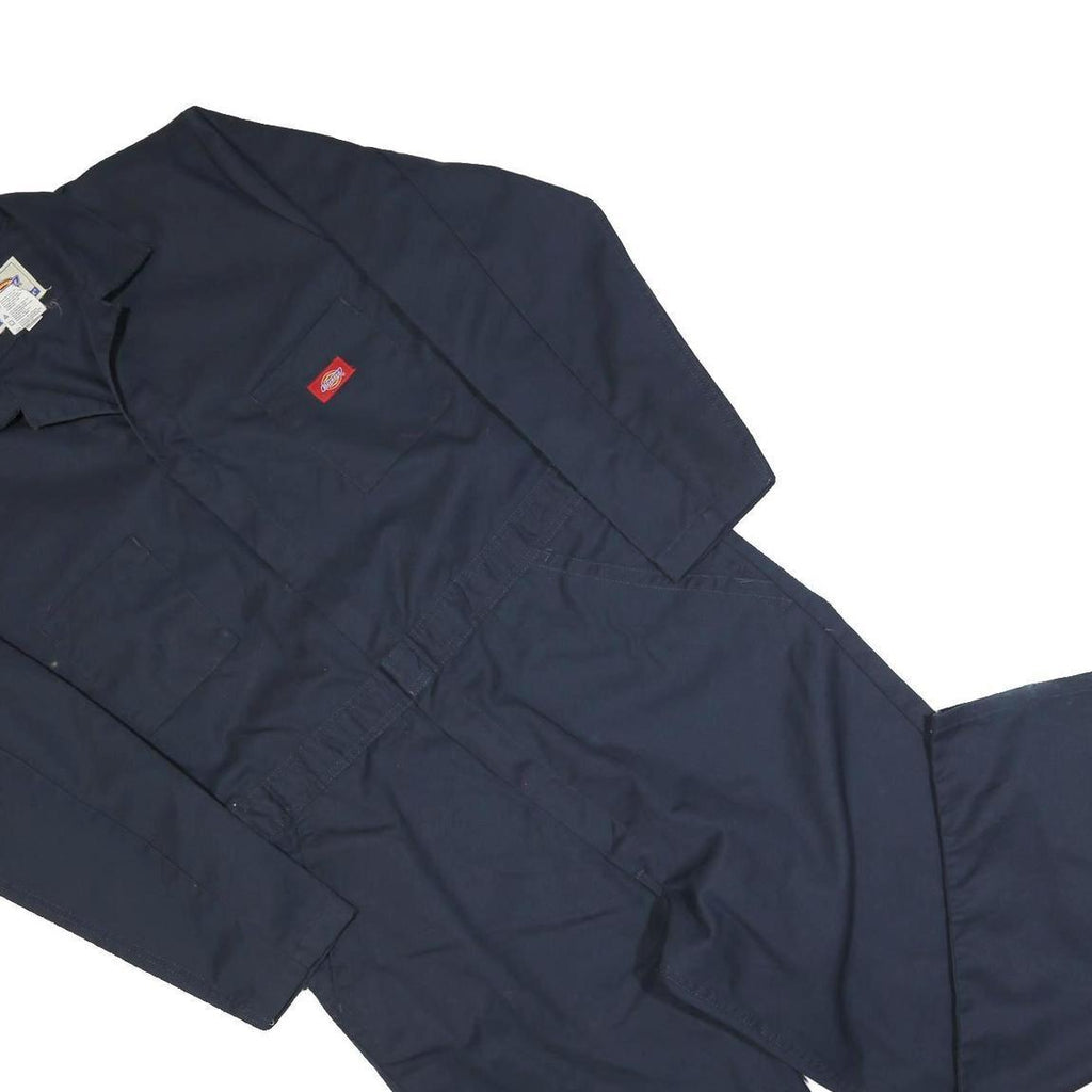 DICKIES Mens Navy Blue Cotton Blend Dungarees L W40 L30 Workwear Relaxed Fit