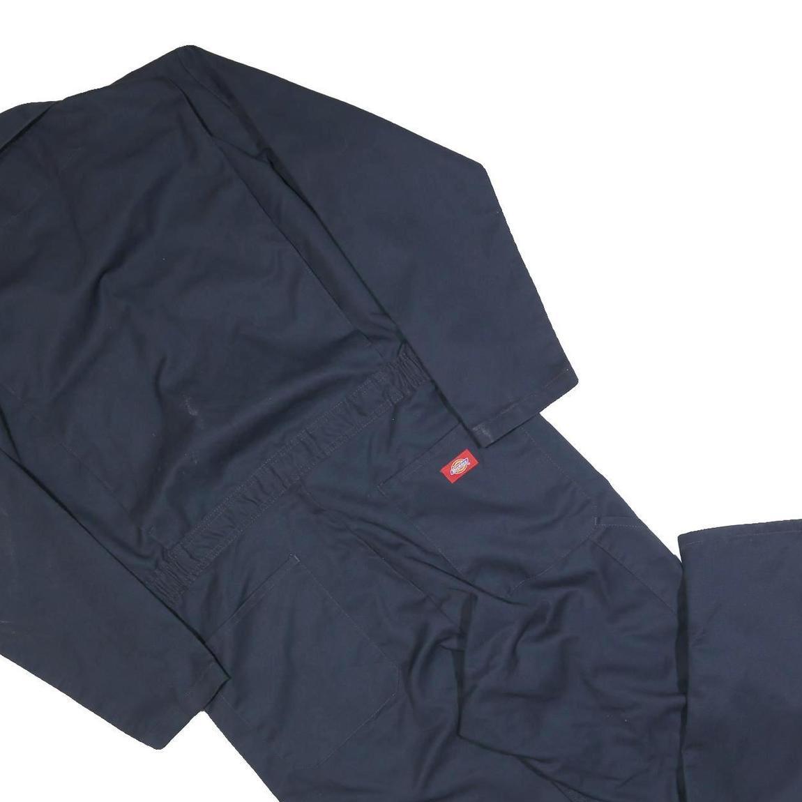 DICKIES Mens Navy Blue Cotton Blend Dungarees L W40 L30 Workwear Relaxed Fit