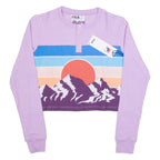 FILA Mountains Womens Cropped Top Purple Long Sleeve XS