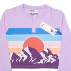 FILA Mountains Womens Cropped Top Purple Long Sleeve XS