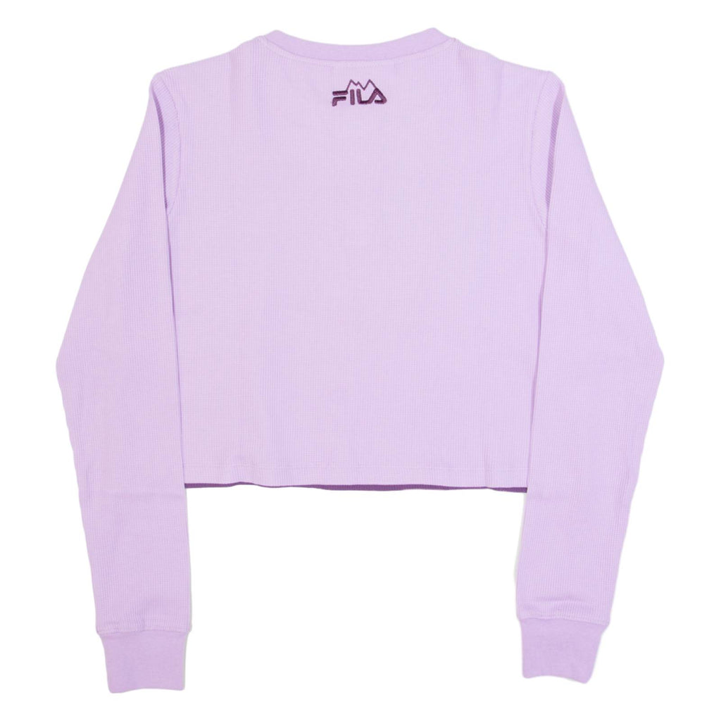 FILA Mountains Womens Cropped Top Purple Long Sleeve XS