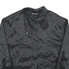 ZARA Womens Black Button Jacket M Polyester Blend Shiny Finish Cropped Style