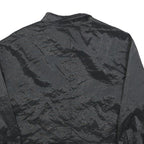 ZARA Womens Black Button Jacket M Polyester Blend Shiny Finish Cropped Style