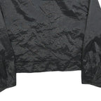 ZARA Womens Black Button Jacket M Polyester Blend Shiny Finish Cropped Style