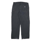 DICKIES Mens Regular Fit Black Denim Jeans W34 L32 Workwear Zip Closure