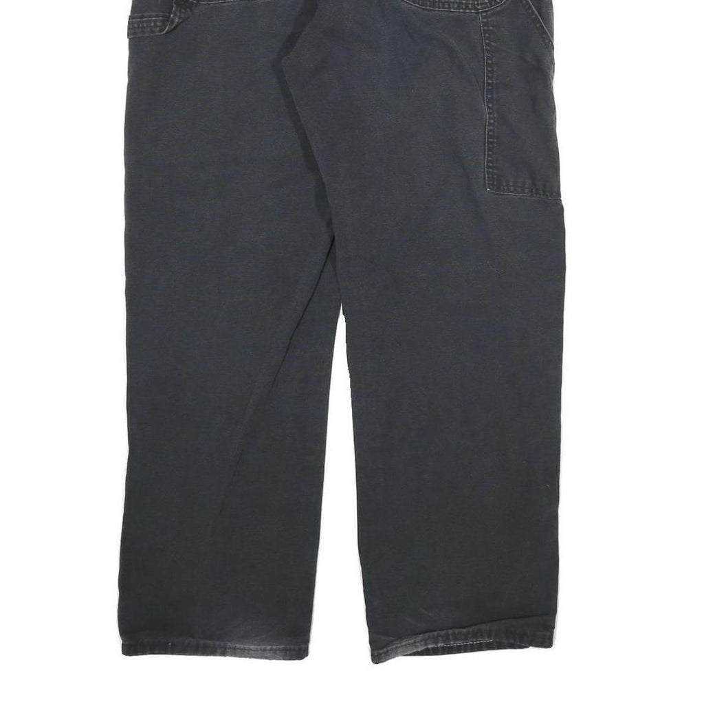 DICKIES Mens Regular Fit Black Denim Jeans W34 L32 Workwear Zip Closure