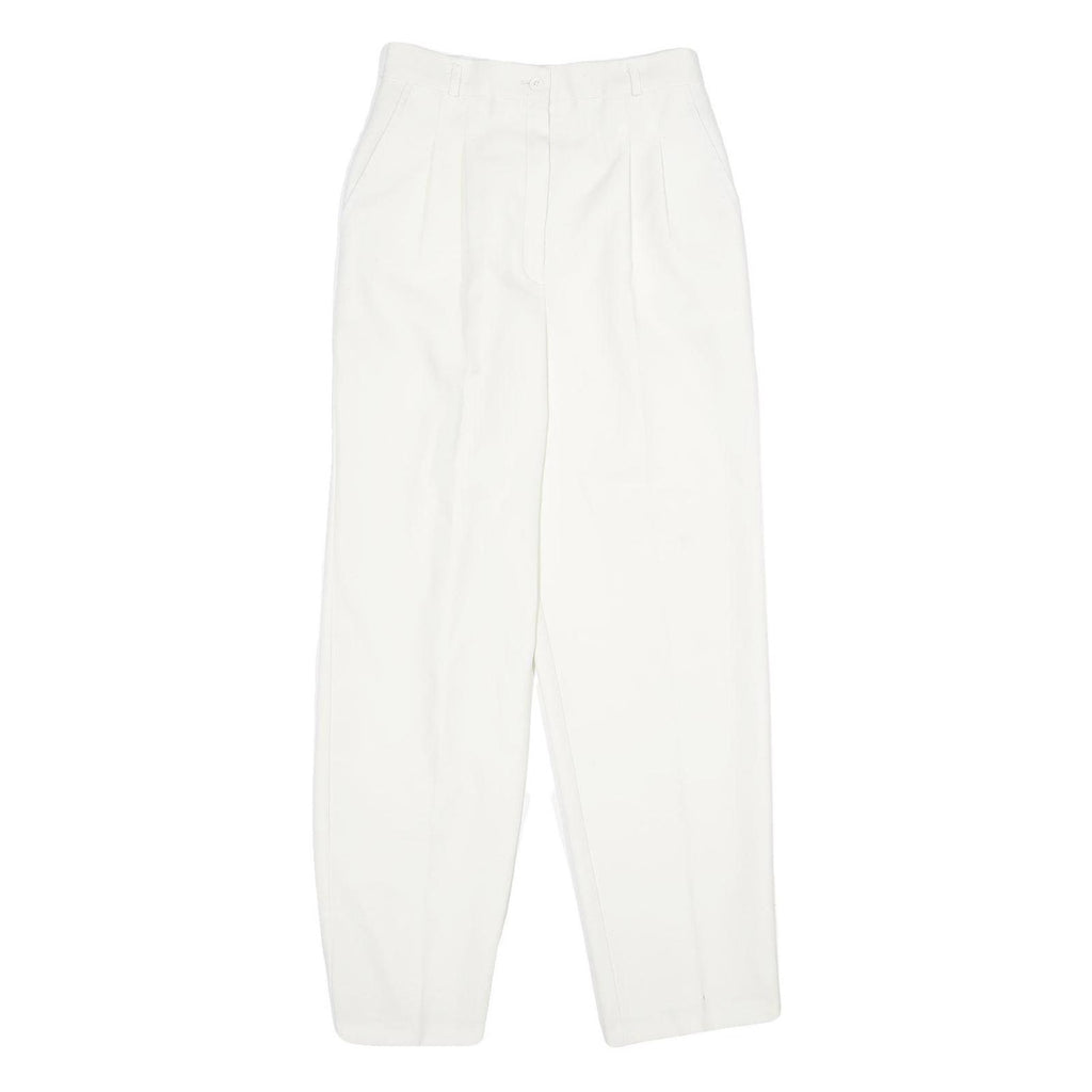 COUNTERPARTS Womens Classic White Trousers W26 L29 Zip Polyester