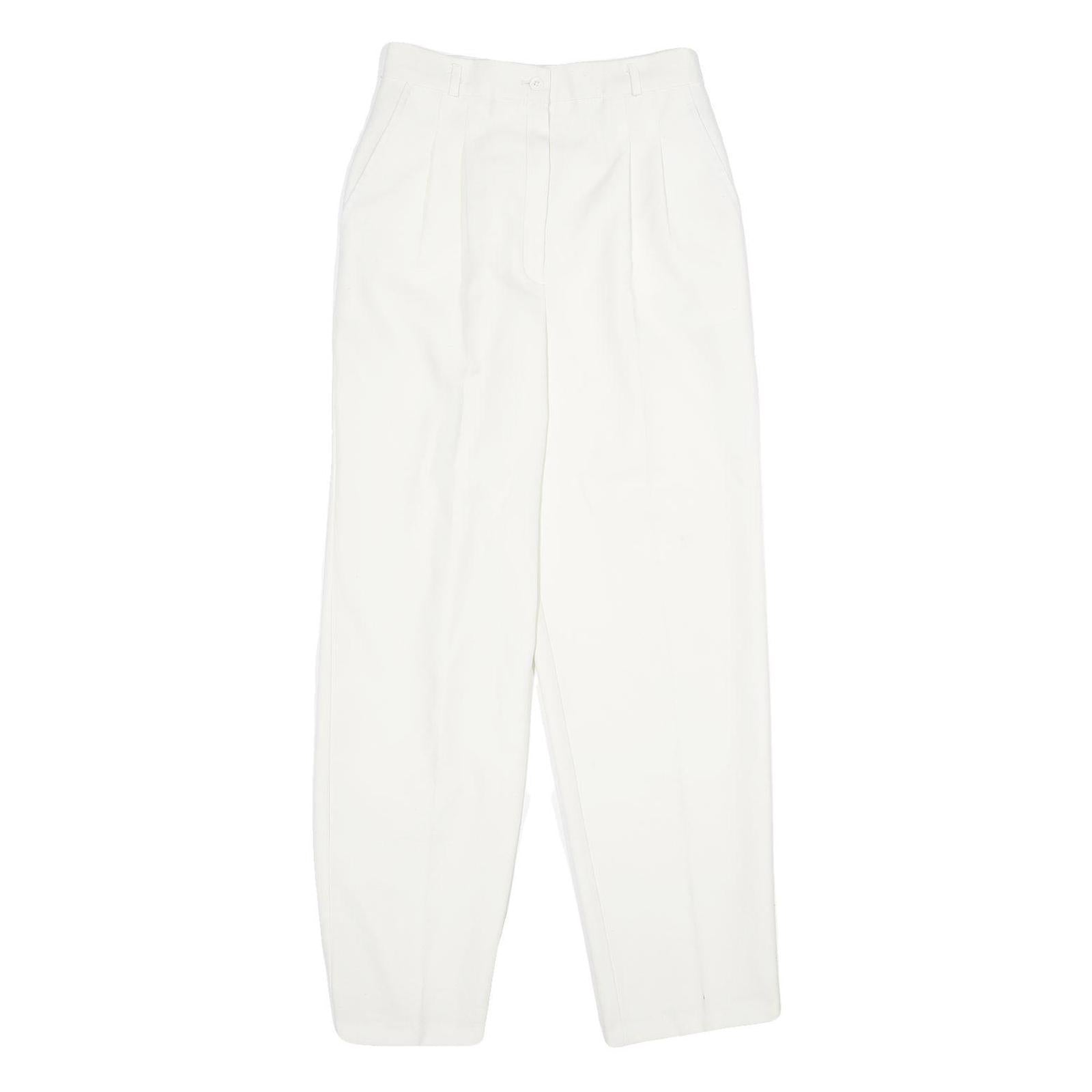 COUNTERPARTS Womens Classic White Trousers W26 L29 Zip Polyester
