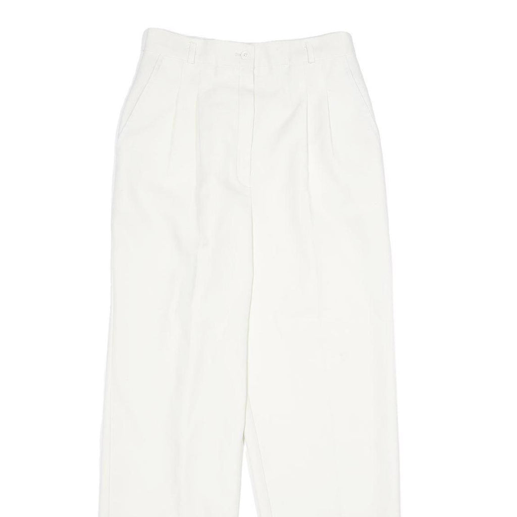 COUNTERPARTS Womens Classic White Trousers W26 L29 Zip Polyester