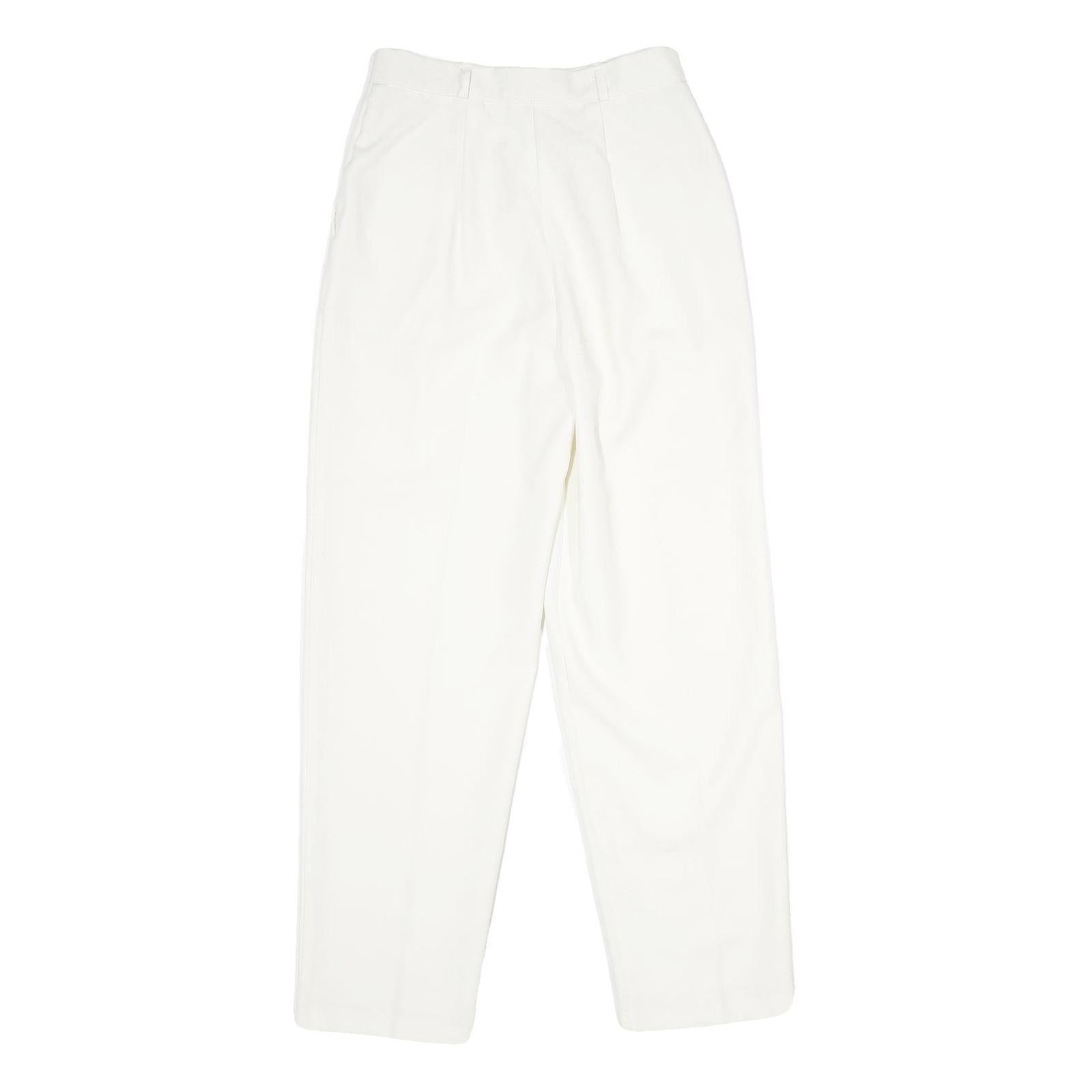COUNTERPARTS Womens Classic White Trousers W26 L29 Zip Polyester