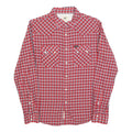 LEE Mens Red Check Shirt S Cotton Blend Western Style Long Sleeve Casual