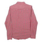 LEE Mens Red Check Shirt S Cotton Blend Western Style Long Sleeve Casual