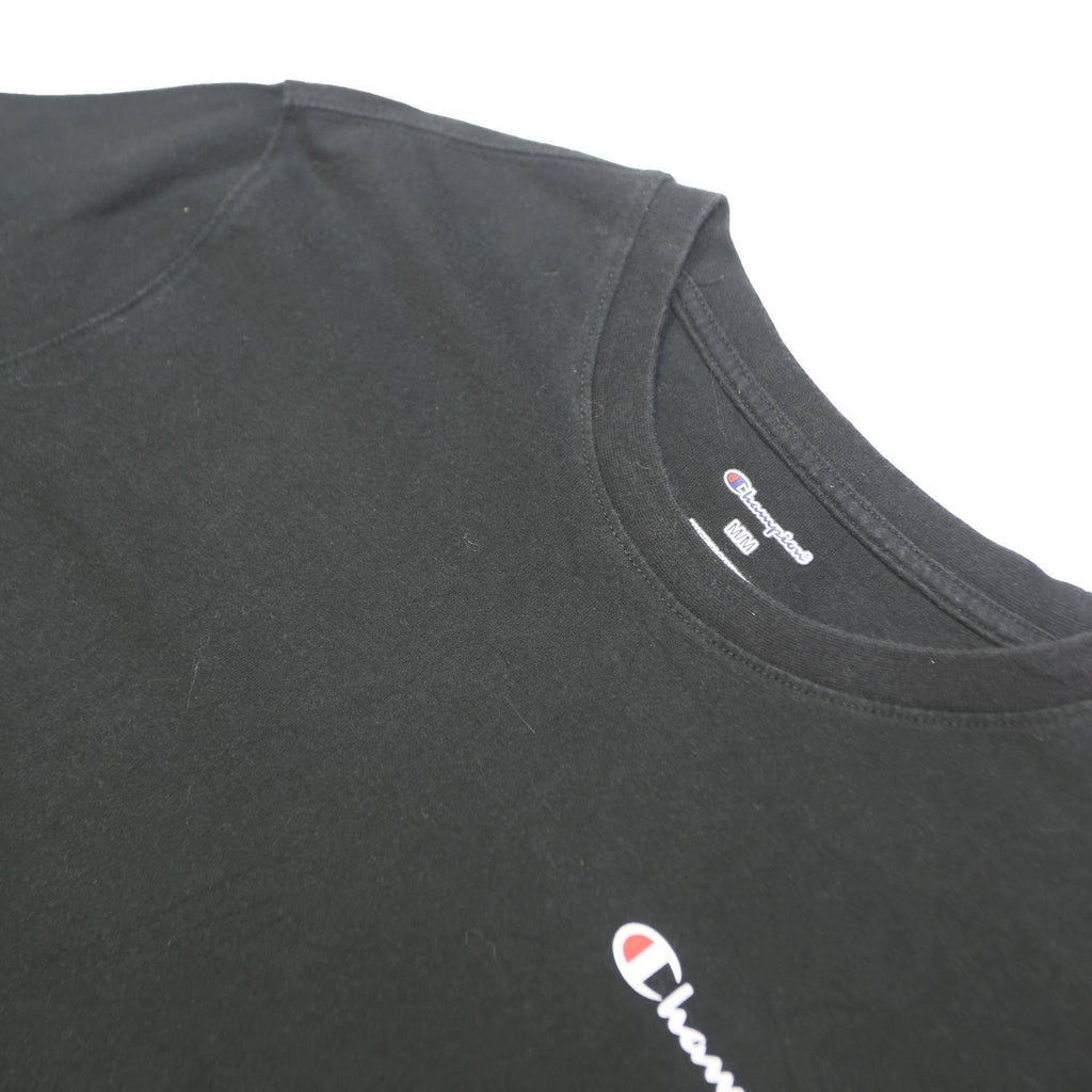 CHAMPION Mens Black Cotton Graphic T-Shirt M Short Sleeve Crew Neck Classic
