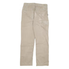 CARHARTT Mens Relaxed Beige Cotton Blend Trousers W32 L29 Workwear Zip Closure