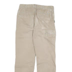 CARHARTT Mens Relaxed Beige Cotton Blend Trousers W32 L29 Workwear Zip Closure