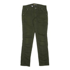 CARHARTT Womens Cotton Blend Green Slim Fit Skinny Trousers W30 L30 Zip Closure