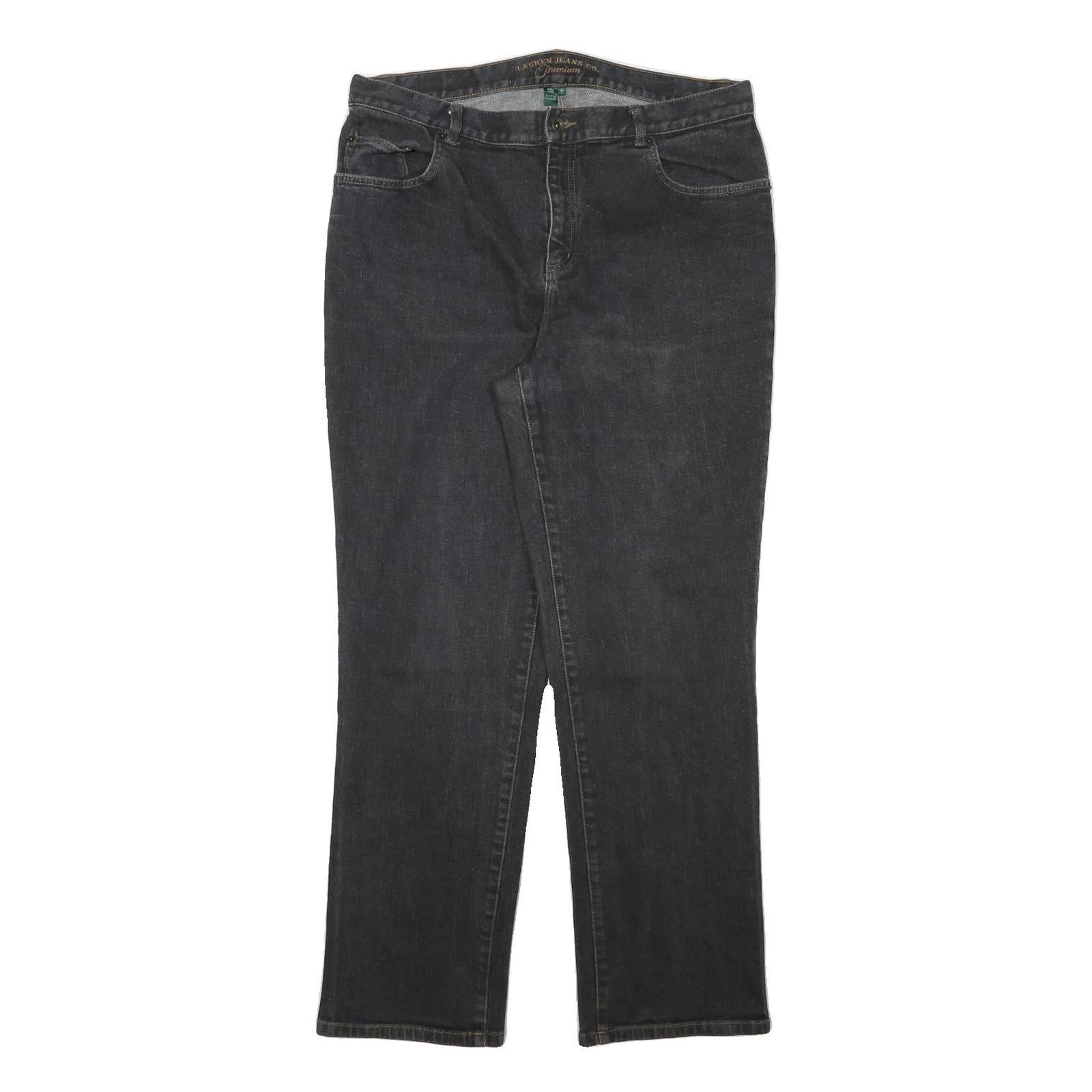 LAUREN RALPH LAUREN Womens Jeans Black Regular Straight Denim Medium W36 L30