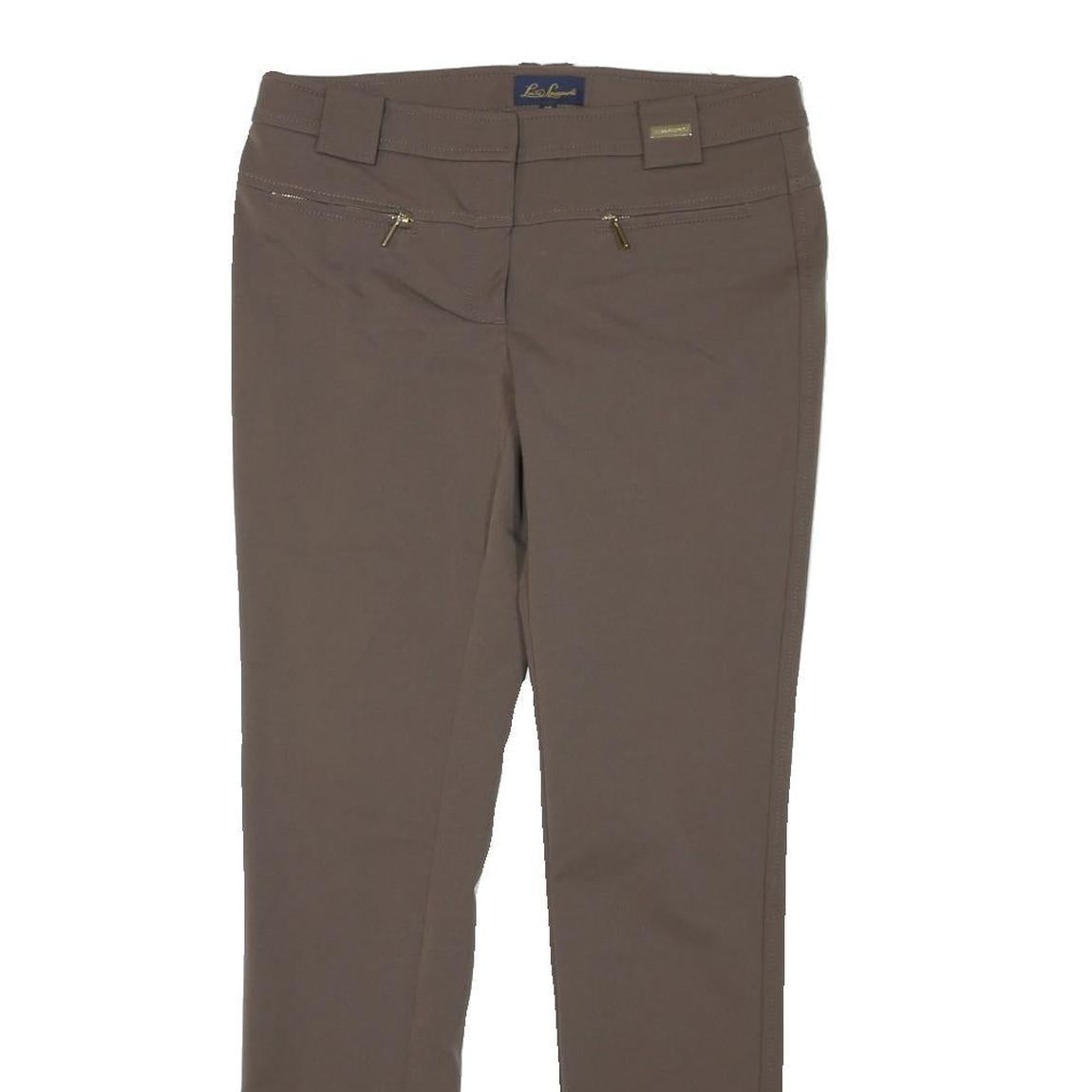 LUISA SPAGNOLI Womens Polyester Slim Brown Slim Trousers W30 L30 Stylish Zip