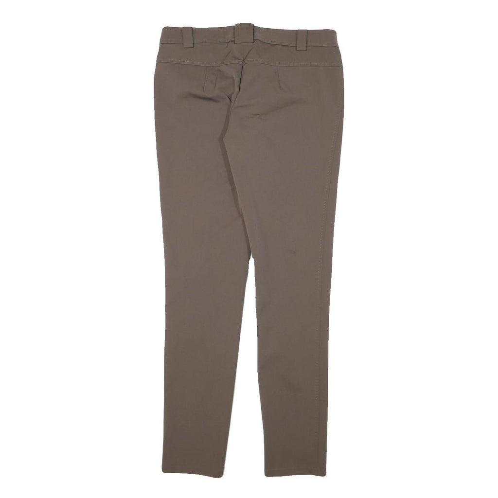 LUISA SPAGNOLI Womens Polyester Slim Brown Slim Trousers W30 L30 Stylish Zip