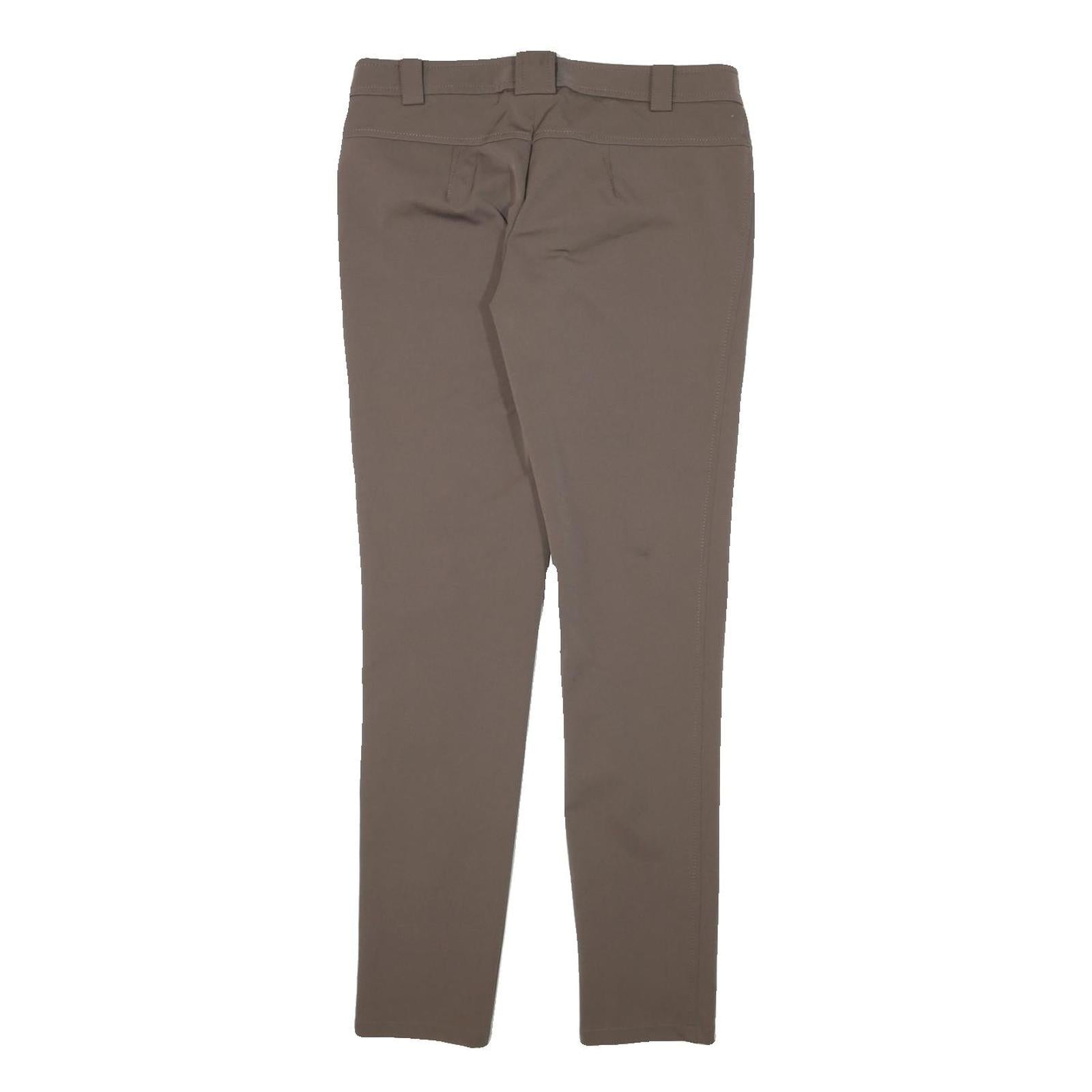 LUISA SPAGNOLI Womens Polyester Slim Brown Slim Trousers W30 L30 Stylish Zip