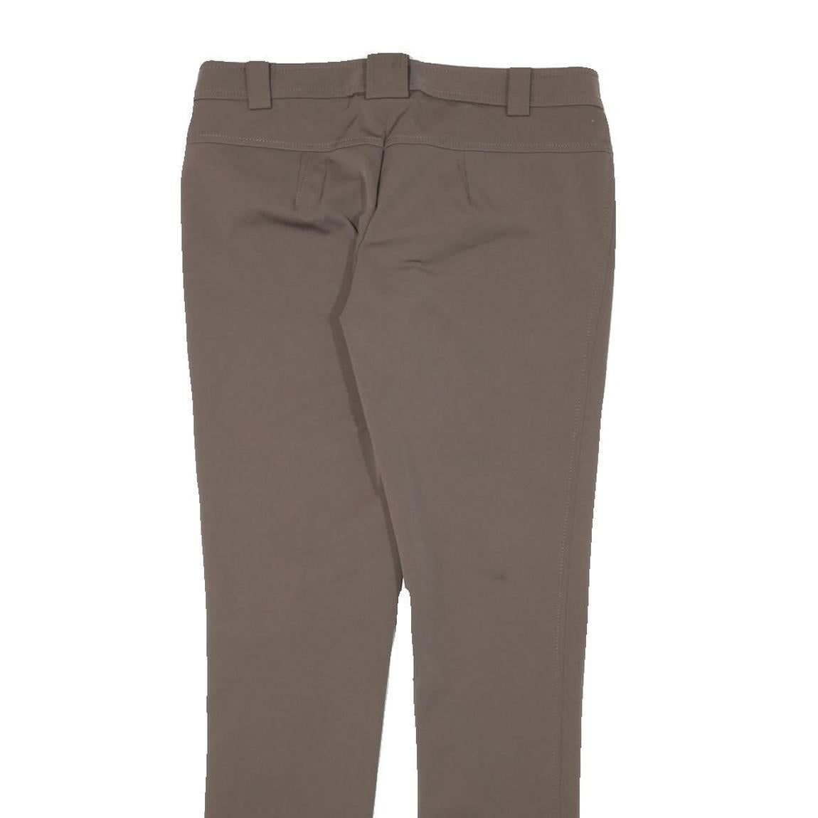 LUISA SPAGNOLI Womens Polyester Slim Brown Slim Trousers W30 L30 Stylish Zip