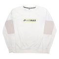 NIKE Mens White & Beige Air Max Crew Neck M Sweatshirt Lightweight Cotton Blend