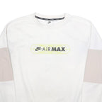 NIKE Mens White & Beige Air Max Crew Neck M Sweatshirt Lightweight Cotton Blend
