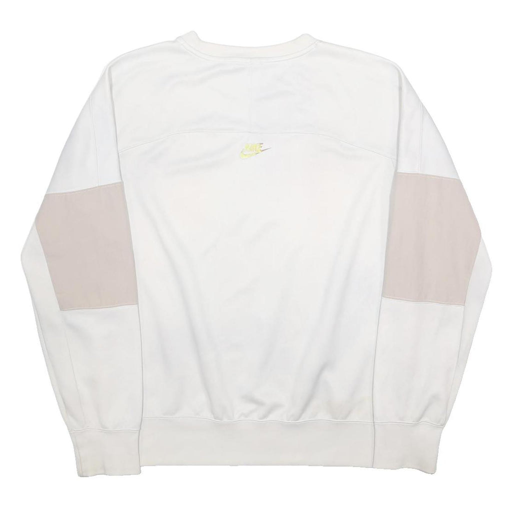NIKE Mens White & Beige Air Max Crew Neck M Sweatshirt Lightweight Cotton Blend