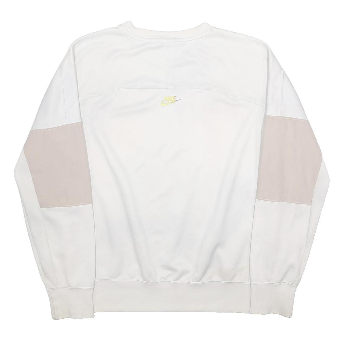 NIKE Mens White & Beige Air Max Crew Neck M Sweatshirt Lightweight Cotton Blend