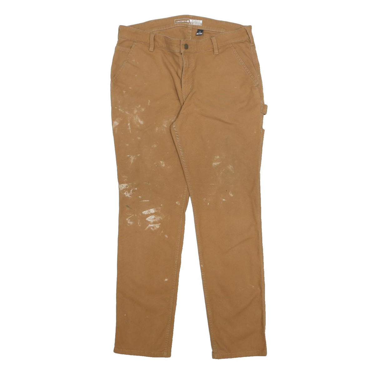 CARHARTT Womens Cotton Blend Beige Relaxed Straight Trousers W34 L31 Workwear