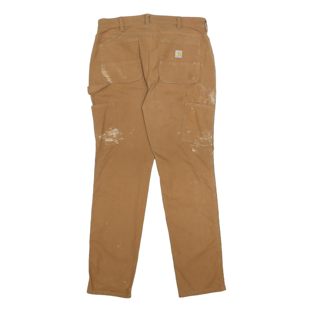 CARHARTT Womens Cotton Blend Beige Relaxed Straight Trousers W34 L31 Workwear