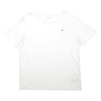 TOMMY HILFIGER Mens White Classic Plain T-Shirt XL Short Sleeve Crew Neck Cotton
