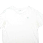 TOMMY HILFIGER Mens White Classic Plain T-Shirt XL Short Sleeve Crew Neck Cotton